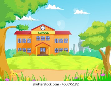 Illustration of school building