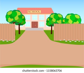 illustration of school building in vector