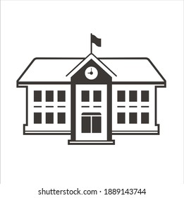 illustration of school building, vector art.