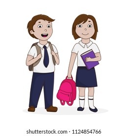 Illustration of school children cartoon Vector illustration