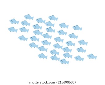 It is an illustration of a school of fish.