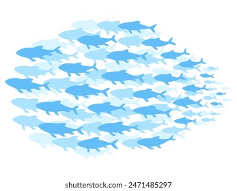 Illustration of a school of fish