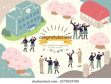 Illustration of a school graduation ceremony