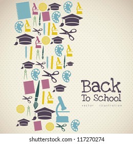 Illustration of school icons, student icons, back to class. vector illustration