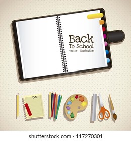 Illustration of school icons, student icons, back to class. vector illustration