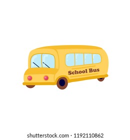 Illustration of school kids riding yellow schoolbus transportation education