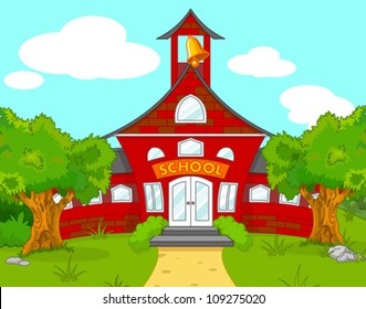 Illustration of school landscape