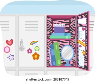 Illustration of a School Locker Customized According to the Preference of the User