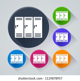 Illustration of school locker icons with shadow