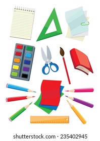 illustration of a school supplies