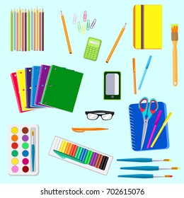 Illustration of school supplies