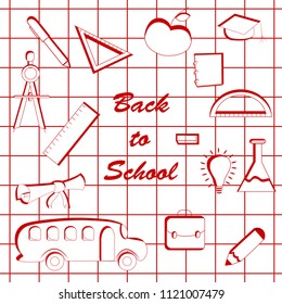 Illustration of school supplies for back to school background