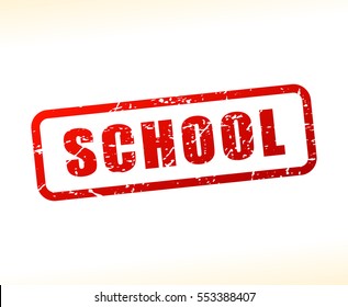 Illustration of school text buffered on white background