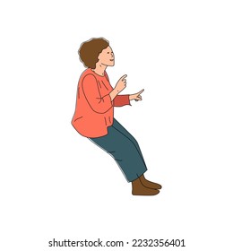 illustration of schoolboy studying, schoolboy character with simple design