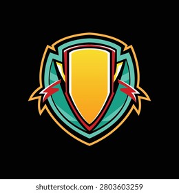 The Illustration of Schoold Shield Game Logo