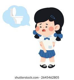 Illustration of Schoolgirl with Magnifying Glass cartoon