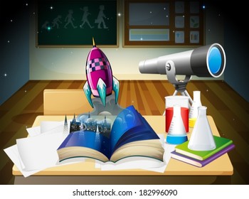 Illustration of a science laboratory room