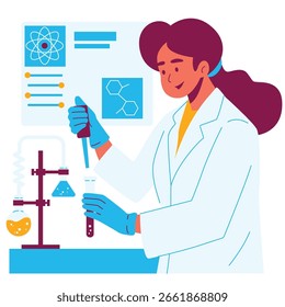 Ilustración de una investigación de Ciencia que examina muestras