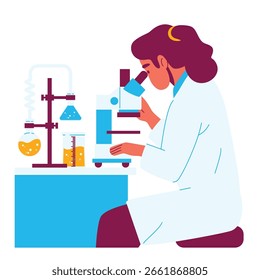 Ilustração de um microscópio de observação de pesquisa científica