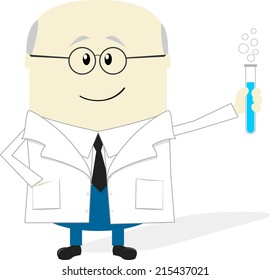 illustration of scientist cartoon isolated on white background