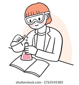 Illustration of Scientist Doing Experiment	
