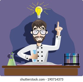 illustration of scientist in the laboratory  
