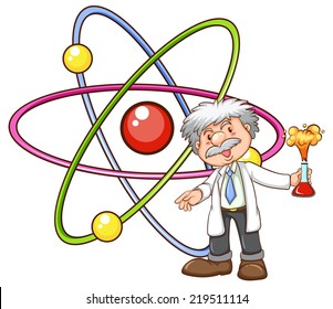 Illustration of a scientist on a white background  