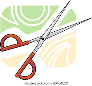 Illustration Scissor Cutting Papers Stock Vector (Royalty Free ...