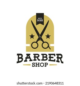Illustration Scissors Barber Shop Logo Stock Vector (Royalty Free ...