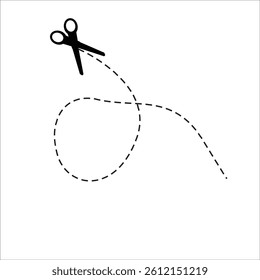 illustration of scissors with dotted lines suitable for business, creativity and more