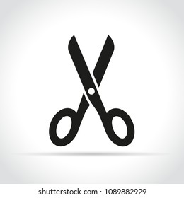 Illustration of scissors icon on white background