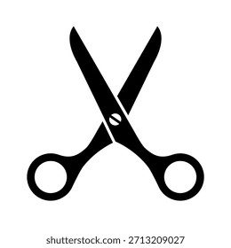 Abbildung einer Schere. Scheren-Abbildung auf weißem Hintergrund. Gestaltungselemente für Logo, Emblem, Schild. Vektorgrafik