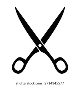 Abbildung einer Schere. Scheren-Abbildung auf weißem Hintergrund. Gestaltungselemente für Logo, Emblem, Schild. Vektorgrafik