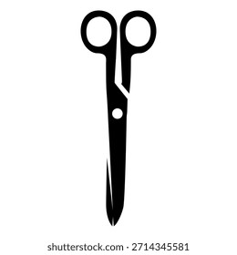 Abbildung einer Schere. Scheren-Abbildung auf weißem Hintergrund. Gestaltungselemente für Logo, Emblem, Schild. Vektorgrafik