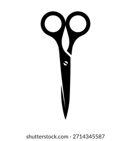 Abbildung einer Schere. Scheren-Abbildung auf weißem Hintergrund. Gestaltungselemente für Logo, Emblem, Schild. Vektorgrafik
