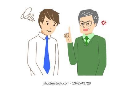 
Illustration of a scolded man