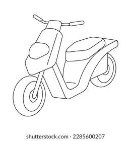 Illustration of scooter. Icon of transportation. Business or industrial image.