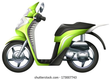 Illustration of a scooter on a white background