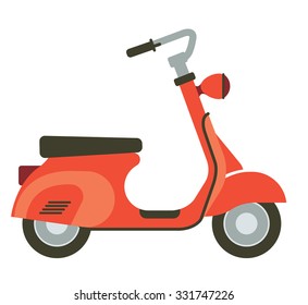 Illustration of scooter on the white background.
