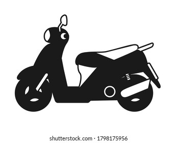 Illustration of scooter silhouette icon.