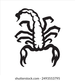 Illustration of scorpion with black and white color