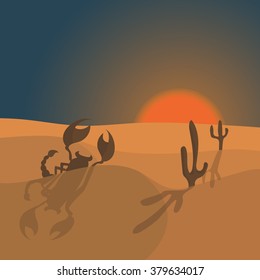 illustration of scorpion in desert