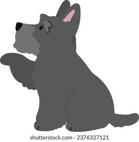 Illustration of Scottish Terrier shaking hands