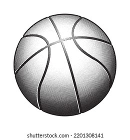 Illustration von Scratchboard Graved Basketball