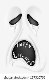 illustration of screaming Halloween ghost