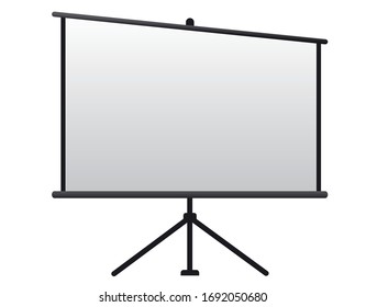 ilustración de la pantalla del proyector en el fondo blanco