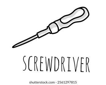 illustration of a screwdriver or Phillips screwdriver on a white background.