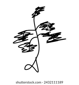 ilustración de un árbol garabateado. decoración de garabatos abstractos para niños	