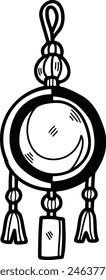 a Illustration of scroll sign, hand drawn in Chinese style.