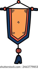 una ilustración de la muestra de pergamino, dibujado a mano en estilo chino.